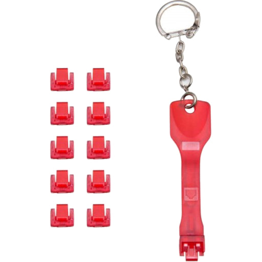 IO Crest Locking RJ45 Port Dust Blocker with Removal Keys Tool