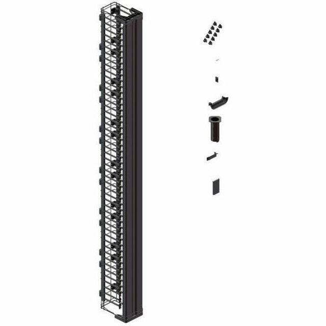 Ortronics MM20 Vertical Cable Manager with Door, 6" Wide, for 8 ft (51U) Rack, Black