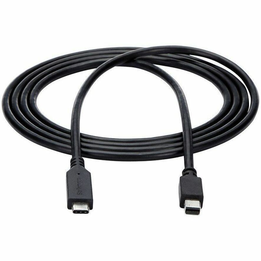 StarTech.com 6 ft. / 1.8 m USB-C to Mini DisplayPort Cable - 4K 60Hz - Black - USB 3.1 Type-C to Mini DP Adapter Cable - mDP Cable