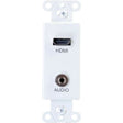 C2G Decorative Wall Plate with HDMI Pigtail and 3.5mm White
