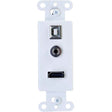 C2G Decorative HDMI Wall Plate with USB and 3.5mm White