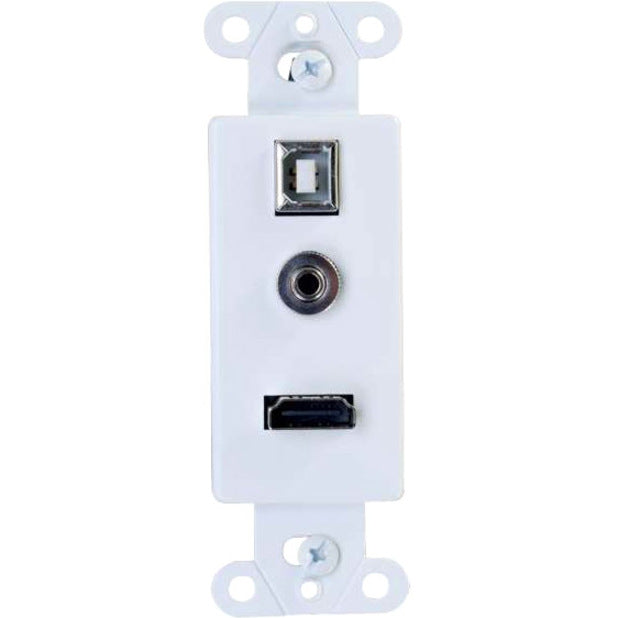 C2G Decorative HDMI Wall Plate with USB and 3.5mm White
