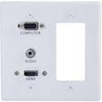C2G Decorative Dual Gang VGA, 3.5mm Audio and HDMI Wall Plate White