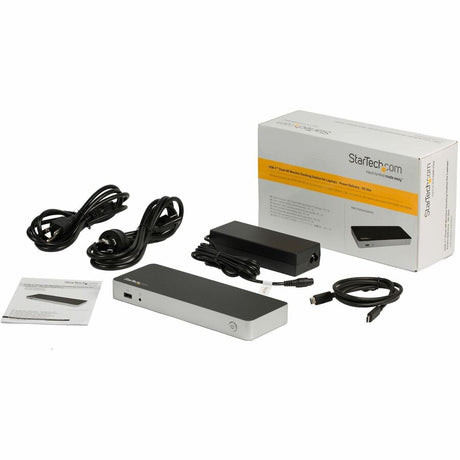 StarTech.com USB C Dock - 4K Dual Monitor HDMI & DisplayPort USB Type-C Docking Station - 60W Power Delivery, SD, 4-port USB 3.0 Hub, GbE
