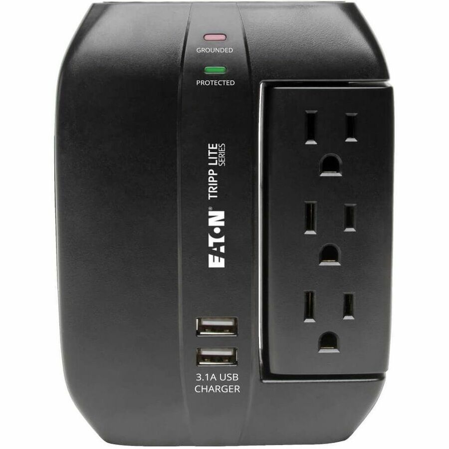 Eaton Tripp Lite Series Protect It! 6-Outlet Surge Protector with 3 Rotatable Outlets - Direct Plug-In, 1200 Joules, 2 USB Ports