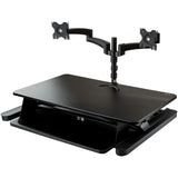 StarTech.com Dual Monitor Sit Stand Desk Converter - 35" Wide - Height Adjustable Standing Desk Solution -Dual Arms for up to 24" Monitors