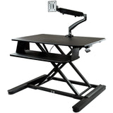 StarTech.com Sit-Stand Desk Converter with Monitor Arm - Up to 26" Monitor - 35&acirc;&euro; Wide Work Surface - Height Adjustable Standing Desk Converter