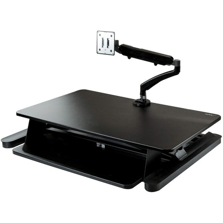 StarTech.com Sit-Stand Desk Converter with Monitor Arm - Up to 26" Monitor - 35&acirc;&euro; Wide Work Surface - Height Adjustable Standing Desk Converter