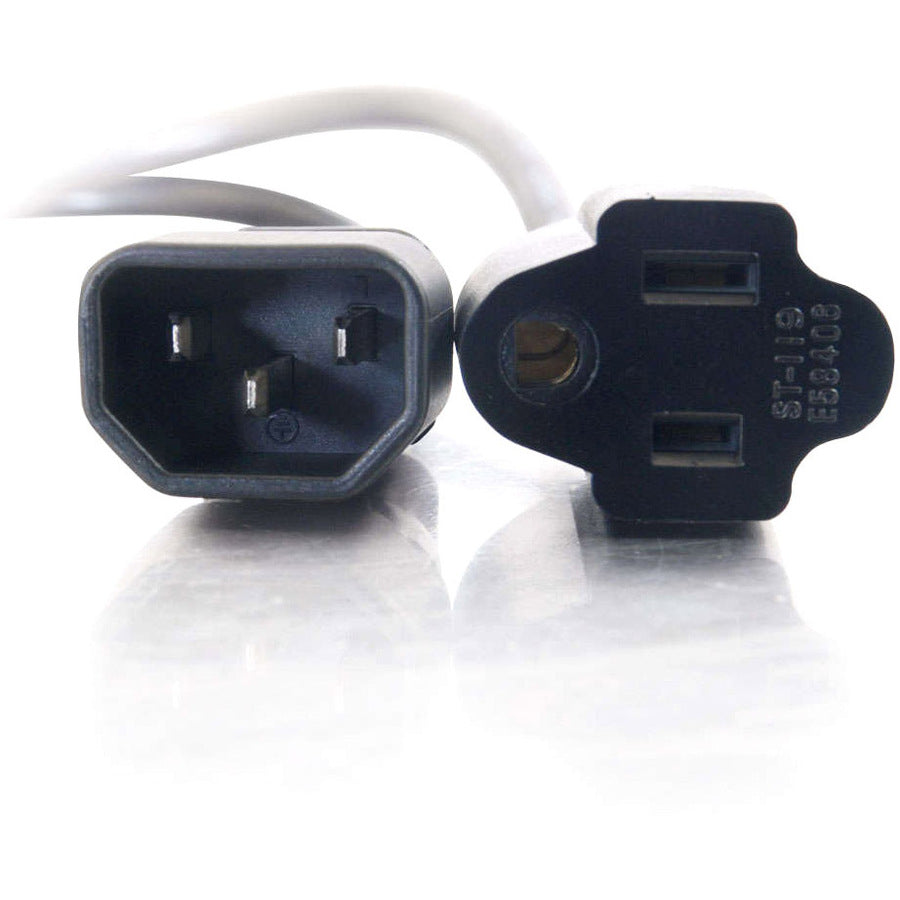 C2G 6ft 18 AWG Monitor Power Adapter Cord (IEC320C14 to NEMA 5-15R)