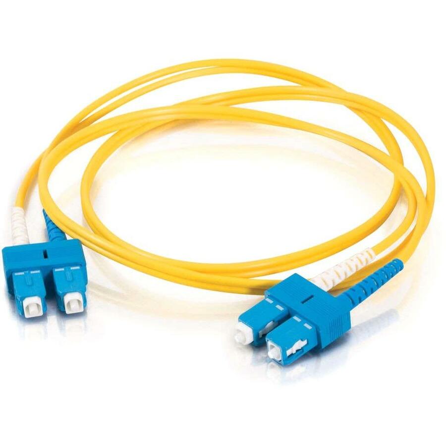 C2G 3m SC-SC 9/125 OS2 Duplex Single-Mode PVC Fiber Optic Cable - Yellow