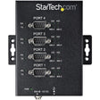 StarTech.com USB to RS232/RS485/RS422 4 Port Serial Hub Adapter - Industrial Metal USB 2.0 to DB9 Serial Converter - Din Rail Mountable