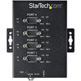 StarTech.com USB to RS232/RS485/RS422 4 Port Serial Hub Adapter - Industrial Metal USB 2.0 to DB9 Serial Converter - Din Rail Mountable