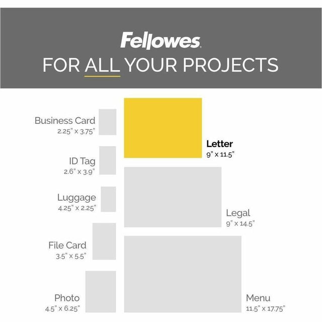 Fellowes Menu Size Thermal Laminating Pouches