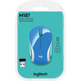 Logitech Wireless Mini Mouse M187 Ultra Portable, 2.4 GHz with USB Receiver, 1000 DPI Optical Tracking, 3-Buttons, PC / Mac / Laptop - Palace Blue