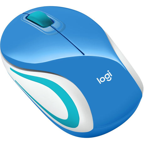 Logitech Wireless Mini Mouse M187 Ultra Portable, 2.4 GHz with USB Receiver, 1000 DPI Optical Tracking, 3-Buttons, PC / Mac / Laptop - Palace Blue