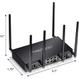 TRENDnet AC3000 Tri-Band Wireless Gigabit Dual-WAN VPN SMB Router, MU-MIMO, Wave 2,Internet Router, Whole Office-Home Wifi, Pre-Encrypted Wireless, QoS,Inter-VLAN Routing, Black, TEW-829DRU