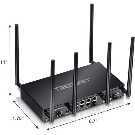 TRENDnet AC3000 Tri-Band Wireless Gigabit Dual-WAN VPN SMB Router, MU-MIMO, Wave 2,Internet Router, Whole Office-Home Wifi, Pre-Encrypted Wireless, QoS,Inter-VLAN Routing, Black, TEW-829DRU