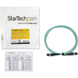 StarTech.com 2m (6ft) MTP(F)/PC OM3 Multimode Fiber Optic Cable, OFNP Plenum, 50/125&micro;m, 40G, Low Insertion Loss, MPO Fiber Jumper Cord