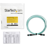 StarTech.com 3m (10ft) MTP(F)/PC OM3 Multimode Fiber Optic Cable, OFNP Plenum, 50/125&micro;m, 40G, Low Insertion Loss, MPO Fiber Jumper Cord