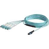 StarTech.com 10m (30ft) MTP(F)/PC to 4x LC/PC Duplex Breakout OM3 Multimode Fiber Optic Cable, 40G, Low Insertion Loss, Fiber Jumper Cord