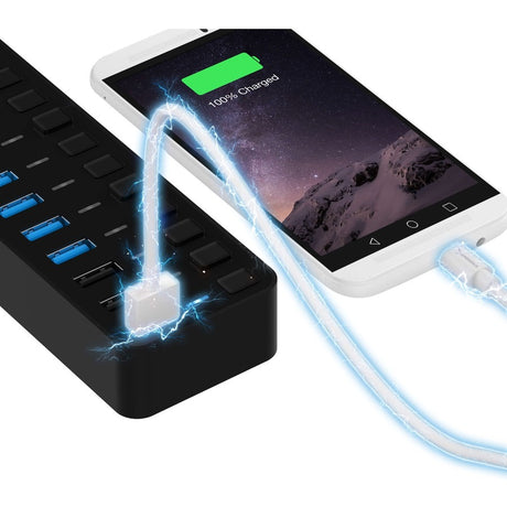 10-PORT USB 3.0 HUB. 60W