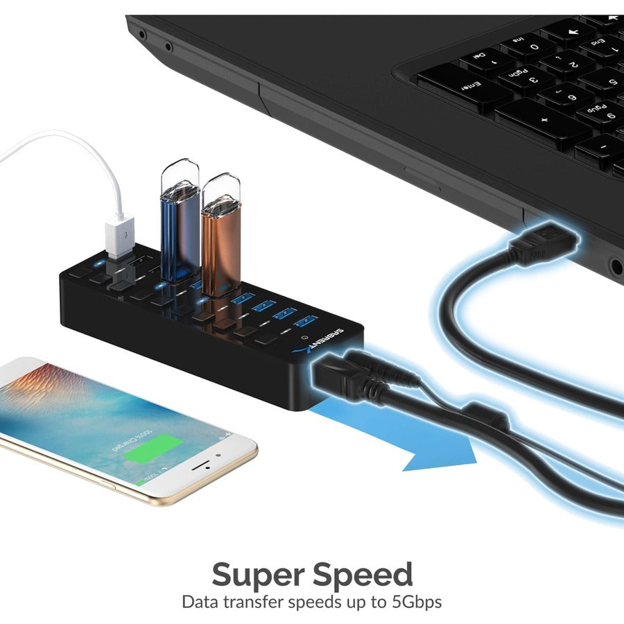 10-PORT USB 3.0 HUB. 60W