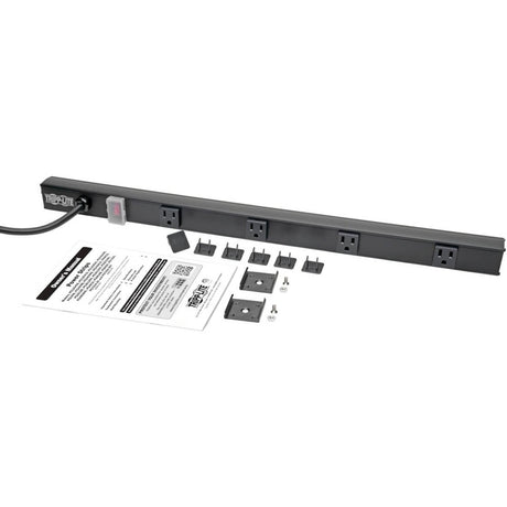 Eaton Tripp Lite Series 4-Outlet Power Strip, Right-Angle NEMA 5-15R - 15A, 120V, 6 ft. (1.83 m) Cord, Right-Angle 5-15P Plug, 24 in.
