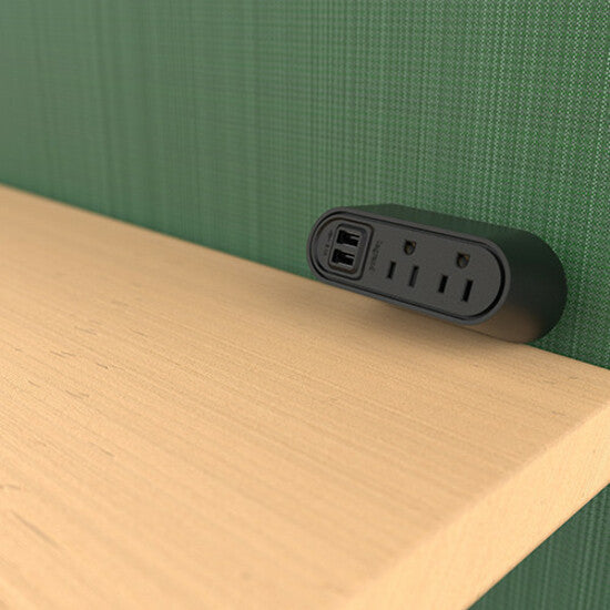 Chief Desktop Power Center, 2 AC, 2 USB-A, Black