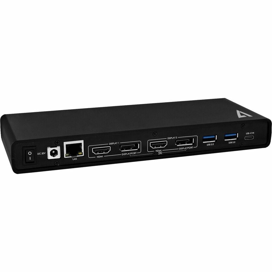 V7 Dual DisplayLink 4K Universal Docking Station with USB-C Power Delivery