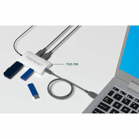 TRENDnet 7-Port USB 2.0 Hub, TU2-700, 7 x USB 2.0 Ports, Backwards Compatible with USB 1.1, Compatible with Windows and macOS, NDAA Compliant