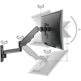 High Premium Aluminum Gas Spring Wall Mount - Single Monitor 17" to 34" - weight up to 19.8 lbs