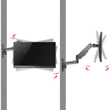 High Premium Aluminum Gas Spring Wall Mount - Single Monitor 17" to 34" - weight up to 19.8 lbs