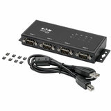 Eaton Tripp Lite Series 4-Port RS-422/RS-485 USB to Serial FTDI Adapter with COM Retention (USB-B to DB9 F/M)
