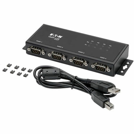 Eaton Tripp Lite Series 4-Port RS-422/RS-485 USB to Serial FTDI Adapter with COM Retention (USB-B to DB9 F/M)