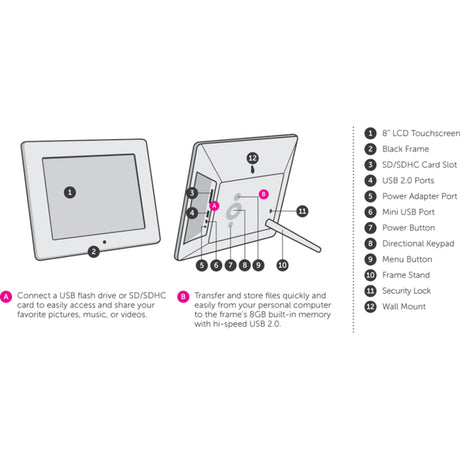 AWDMPF8BBF DIGITAL PHOTO FRAME