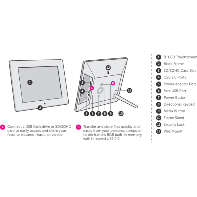 AWDMPF8BBF DIGITAL PHOTO FRAME