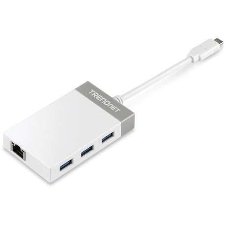 TRENDnet USB-C to Ethernet Gigabit Adapter, TUC-ETGH3, USB-C Hub with RJ-45 Gigabit, Windows and Mac Compatible, 3 x USB 3.0 Ports, 1 x Gigabit Ethernet Port, Compatible with USB 2.0 and USB 1.1