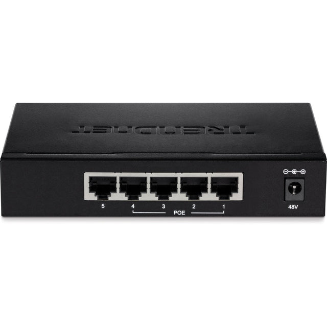 TRENDnet 5-Port Gigabit EdgeSmart PoE+ Switch, 4 x Gigabit PoE+ Ports, 1x Gigabit Port, 31W PoE Power Budget, Managed PoE+ Switch, Wall mountable, Lifetime Protection, Black, TPE-TG50ES