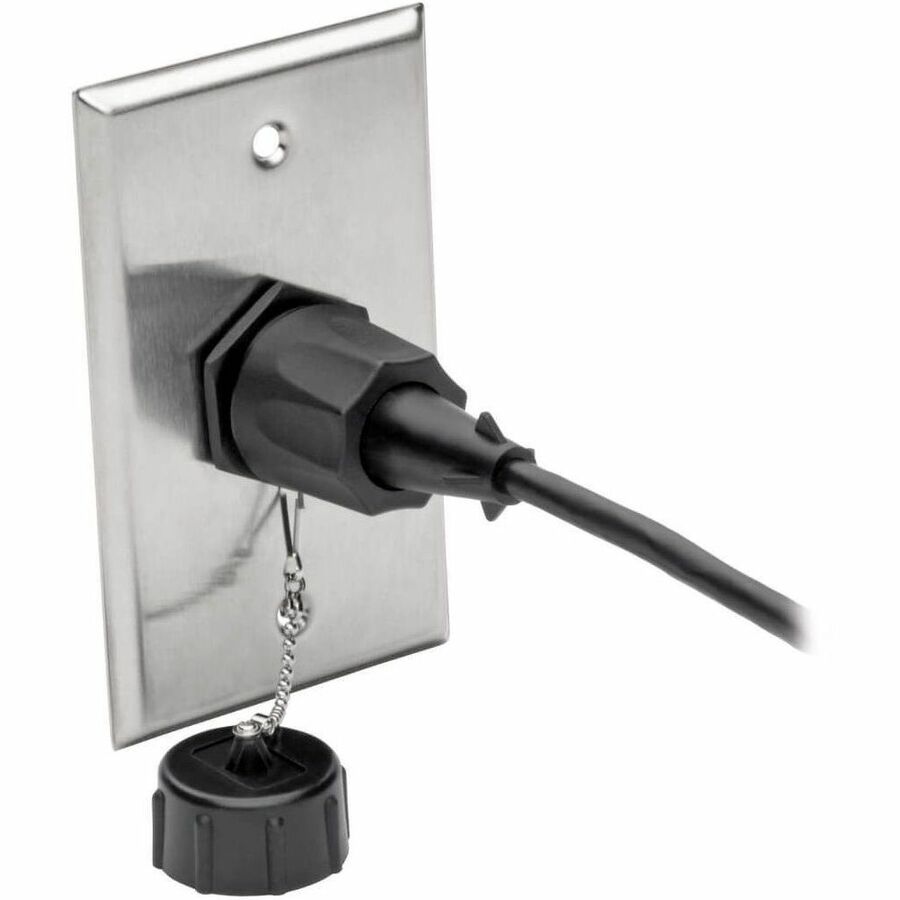 Eaton Tripp Lite Series 1-Port Single Gang Faceplate, Stainless Steel, Industrial Grade, IP44, TAA