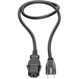 Eaton Tripp Lite Series Computer Power Cord, NEMA 5-15P to Locking C13 - 10A, 125V, 18 AWG, 3 ft. (0.91 m)