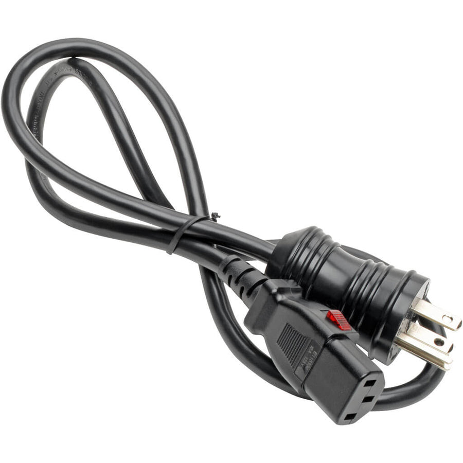 Eaton Tripp Lite Series Hospital-Grade Power Cord, NEMA 5-15P to Locking IEC C13 - Green Dot, 10A, 125V, 18 AWG, 3 ft. (0.91 m), Black