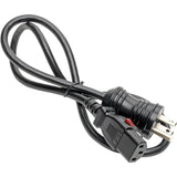 Eaton Tripp Lite Series Hospital-Grade Power Cord, NEMA 5-15P to Locking IEC C13 - Green Dot, 10A, 125V, 18 AWG, 3 ft. (0.91 m), Black