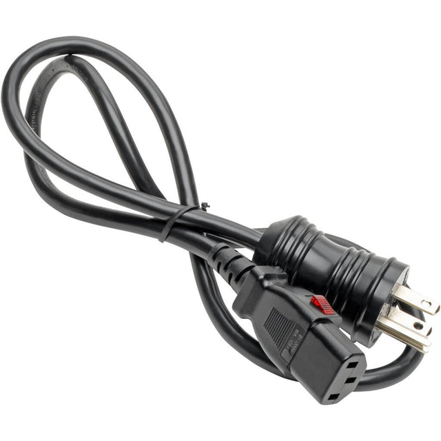 Eaton Tripp Lite Series Hospital-Grade Power Cord, NEMA 5-15P to Locking IEC C13 - Green Dot, 10A, 125V, 18 AWG, 3 ft. (0.91 m), Black