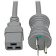 Eaton Tripp Lite Series Hospital-Grade Power Cord, NEMA 6-15P to C19 - Heavy-Duty, Green Dot, 15A, 250V, 14 AWG, 6 ft. (1.83 m), Gray