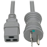 Eaton Tripp Lite Series Hospital-Grade Power Cord, NEMA 6-15P to C19 - Heavy-Duty, Green Dot, 15A, 250V, 14 AWG, 6 ft. (1.83 m), Gray