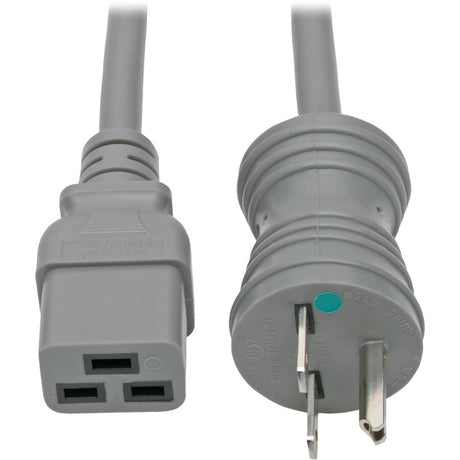 Eaton Tripp Lite Series Hospital-Grade Power Cord, NEMA 6-15P to C19 - Heavy-Duty, Green Dot, 15A, 250V, 14 AWG, 6 ft. (1.83 m), Gray