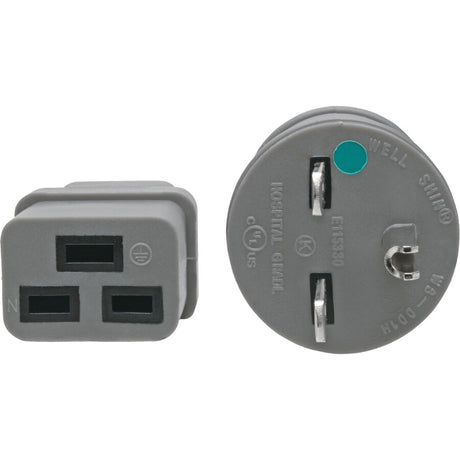 Eaton Tripp Lite Series Hospital-Grade Power Cord, NEMA 6-15P to C19 - Heavy-Duty, Green Dot, 15A, 250V, 14 AWG, 6 ft. (1.83 m), Gray