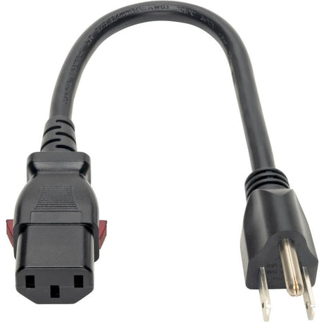 Eaton Tripp Lite Series Computer Power Cord, NEMA 5-15P to Locking C13 - 10A, 125V, 18 AWG, 1 ft. (0.31 m)