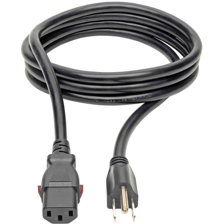 Eaton Tripp Lite Series Computer Power Cord, NEMA 5-15P to Locking C13 - Heavy-Duty, 15A, 125V, 14 AWG, 6 ft. (1.83 m), Black