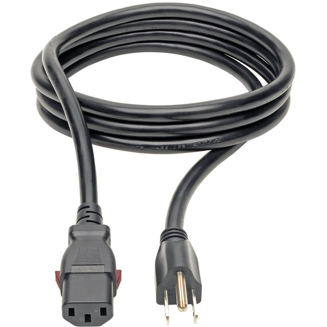 Eaton Tripp Lite Series Computer Power Cord, NEMA 5-15P to Locking C13 - Heavy-Duty, 15A, 125V, 14 AWG, 6 ft. (1.83 m), Black
